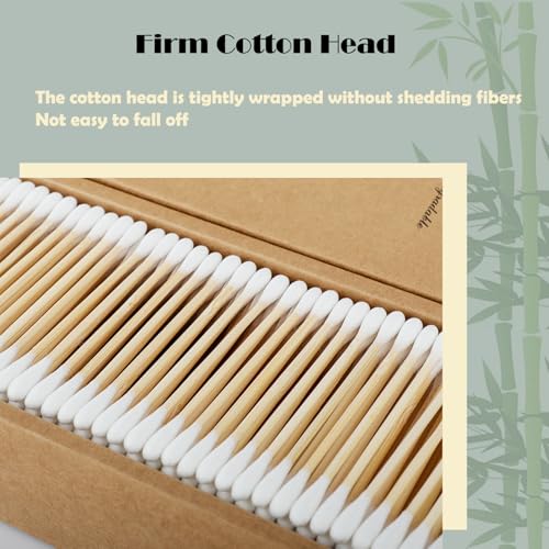 Eco-Friendly Bamboo Cotton Swabs 500 Pack - Biodegradable & Gentle for Ear & Beauty Care