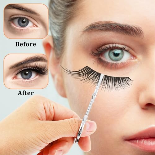 4Pcs Tweezers Scissor Handle, Straight Tip Scissor Shaped Eyebrows Tweezers, Stainless Flat Hair Plucker for Women Man Remover Facial Hair Eyebrows Care (Silver and Black)