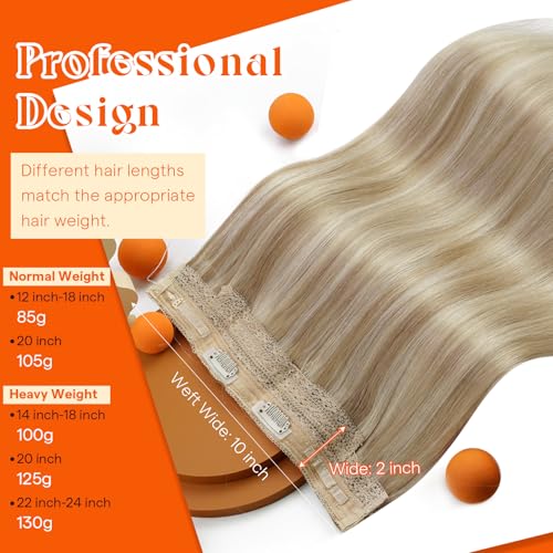 Sunny Hair Wire Extensions Real Human Hair 18" Golden Blonde