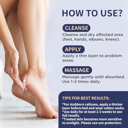Veakoo 40% Urea Foot Cream with 2% Salicylic Acid for Dry Cracked Heels