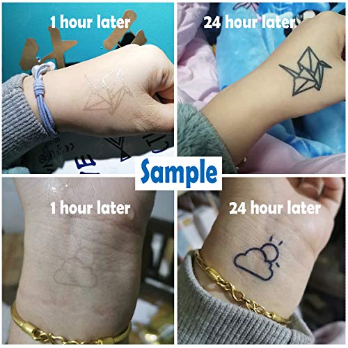 6 Sheets Semi Permanent Tattoo Long Lasts 1-2 Weeks Temporary Tattoo Animal Totem Cat Bird Wolf Owl Tiger Dragon, Realistic Look, No Adhesive, No Reflection Adult Body Art Stickers