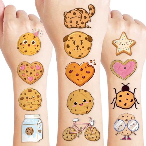 96PCS Cookie Temporary Tattoos - 8 Sheets Party Favors