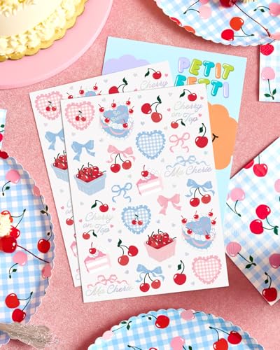 xo, Fetti Cherry Temporary Tattoos - 50 Iridescent Foil