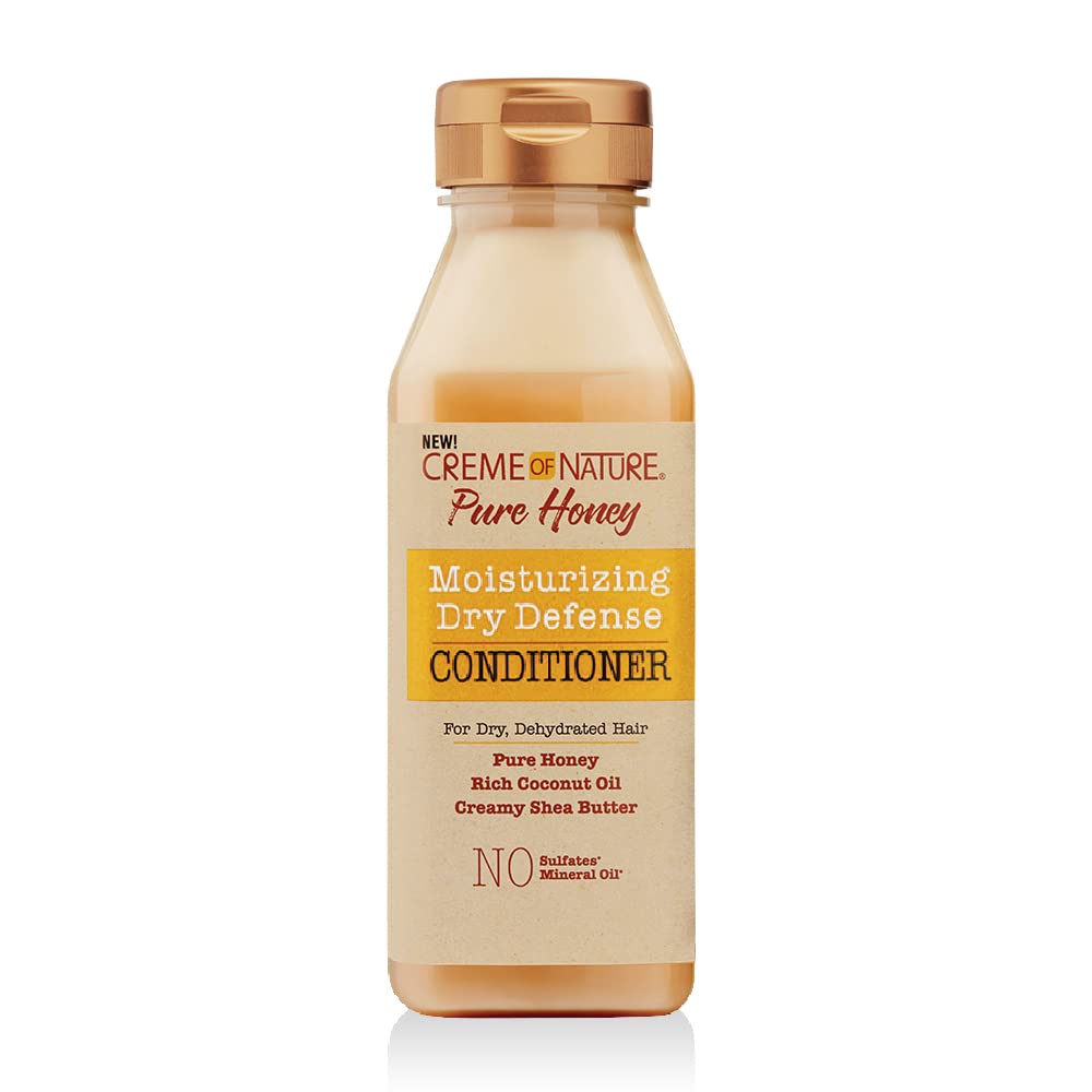 Creme of Nature Curl Cream: Pure Honey Moisture Whip, Twisting Cream with Coconut and Shea Butter, Conditioner, and Dry Defense Shampoo for Curly, Damaged Hair