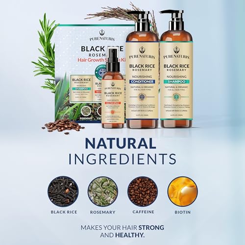 PureNaturis Black Rice Rosemary Hair Growth Set with Serum