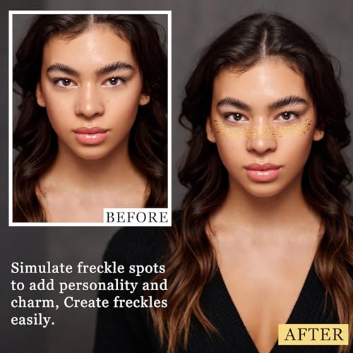 24pcs Glitter Freckle Tattoos Face Body Sparkle Patches for Festivals, Face Glitter Patches with Stars Gold Silver Holographic Faux Freckles