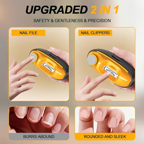 Lumzist Electric Nail Clipper with Grinder - Quiet, Painless Trimming