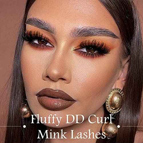 Mink Lashes Fluff False Eyelashes 20-22mm Dramatic Full Wispy Eye Lashes 8D Volume Curly Fake Eyelashes 7 Pairs Faux Mink Lashes Multipack by TOOCHUNAG
