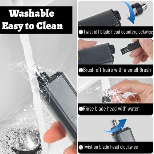 Nose and Ear Hair Trimmer for Men, 2026 Nose Hair Trimmer Clipper with LED Display for Women, Professional IPX7 Waterproof Dual Edge Blades Nasal Trimmer Clippers for Travel