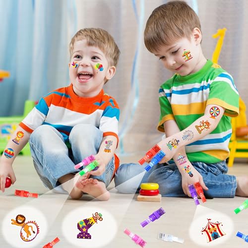 72 Piece Carnival Party Favors - LED Finger Lights & Glow Tattoos