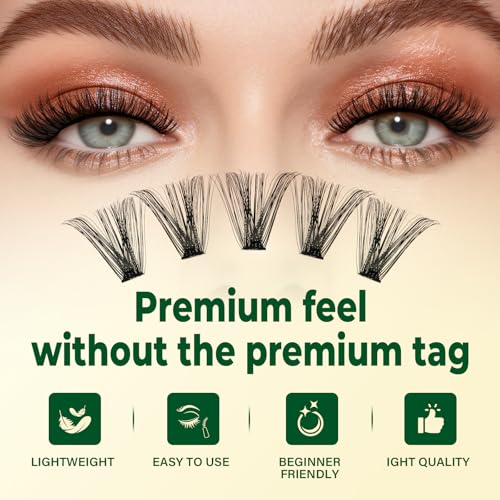 KEYYOU Lash Clusters Kit 60D80D 280pcs Wispy Voluminous