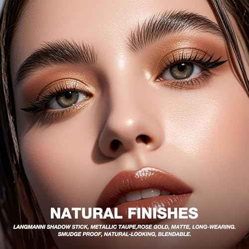 LANGMANNI 8Colors Dual-Ended Cream Eyeshadow Stick Set ? Silky Smooth, Waterproof & Transfer-Proof, Built-in Blender Brush, All-Day Matte & Shimmer Wear Eye Makeup(#A)