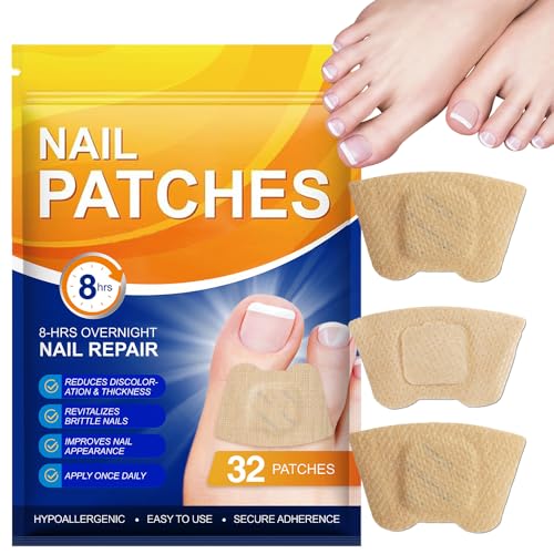 Nail Patches for Dry Cracked Nails - 32 Pc Moisturizing Overnight Treatment