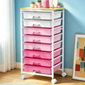 SUNALLY Rolling Storage Utility Cart With 8 Drawers, Drawer Wooden