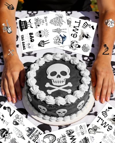 192 Skeleton Temporary Tattoos for 2nd Birthday Party