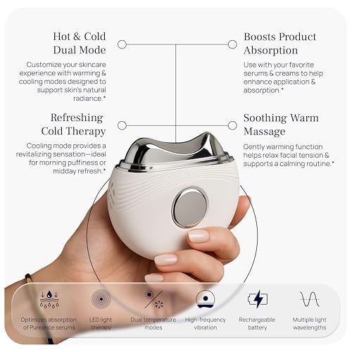 PUREANCE Hot & Cold Red Light Therapy Facial Massager Tool