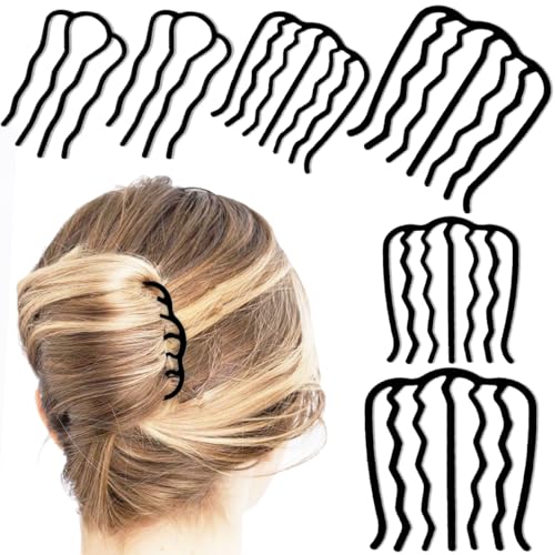 Metal Hair Fork Combs for Updo Bun Hairstyles - 6 Piece Set