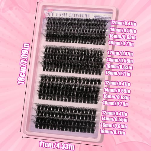 280Pcs Wispy Lash Clusters Kit - DIY Eyelash Extensions with Tools