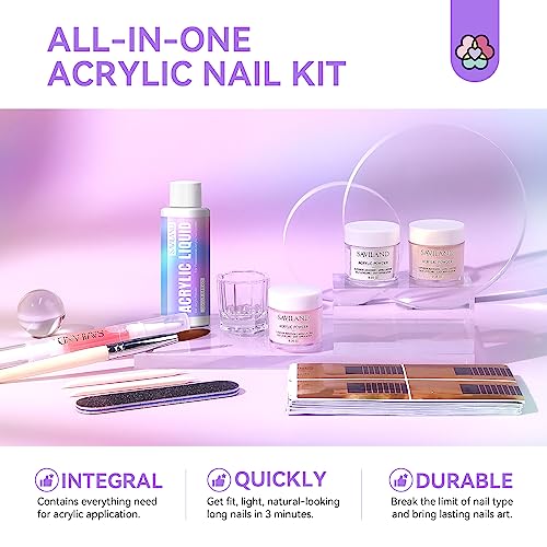 Saviland Acrylic Nail Kit for French Manicure & Nail Art - DIY Professional Set