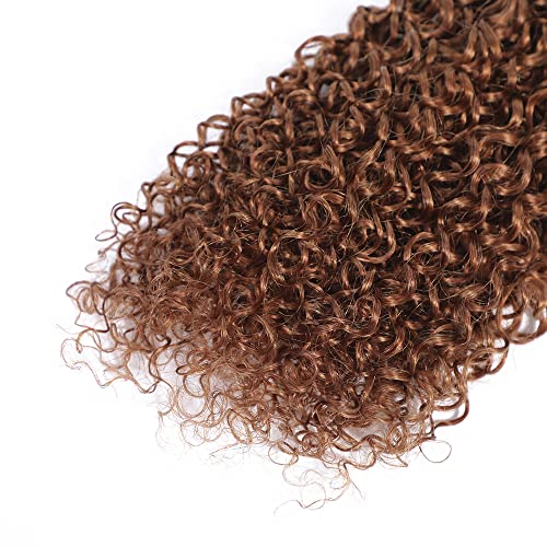 GtaiiReu 30 Brown Water Wave Human Hair Extensions 3 Bundles 30-34 Inch