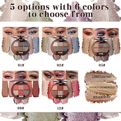 Neutral Gold Shimmer Eyeshadow Palette - Blendable Metallic Smokey Eye