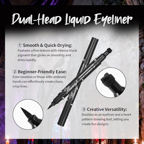 Gothic Makeup Kit - Black Lipstick, Liner & Stamp Eyeliner