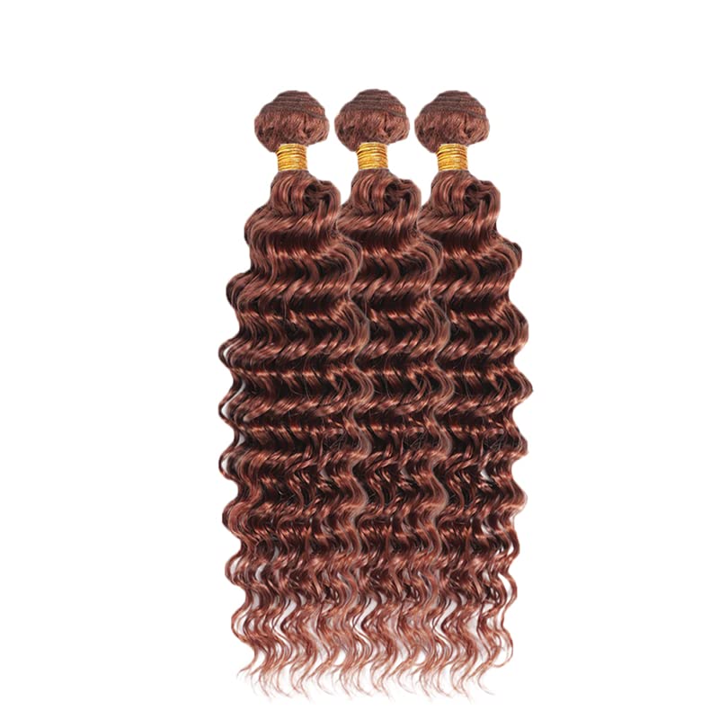 30 Inch Light Brown Deep Wave Hair Bundles - 3 Peruvian Virgin Remy