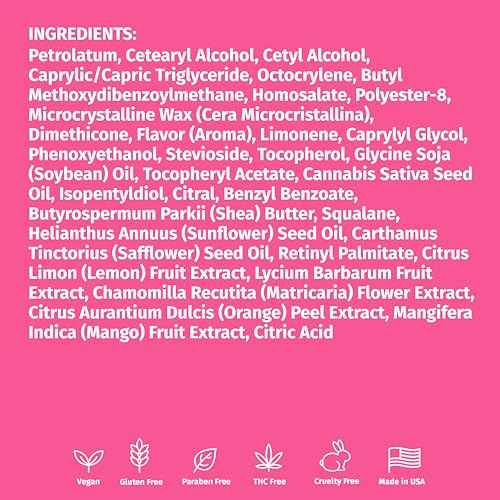 Hempz Original Lip Balm, 3-Pack, travel essential for dry cracked lips, ultra hydrating gloss, .44 oz