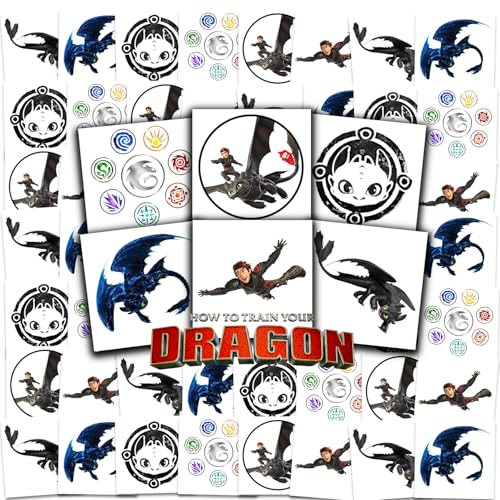 How to Train Your Dragon Temporary Tattoos - 72 Pack Party Favors