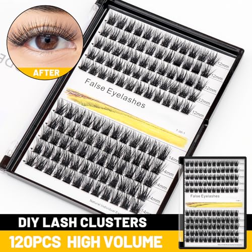 Bodermincer 120 Cluster Lashes D Curl Mixed Length Eyelash Extensions