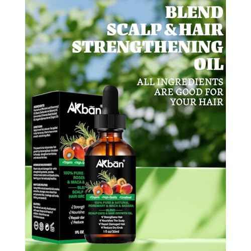 Batana Oil for Hair Growth, with Rosemary Oil Maca Argan Jojoba Oil, Promotes Hair Thickness, Nourish Scalp and Hair for All Hair Tapes | Glass Bottle with Dropper | 1fl oz + 1 fl oz