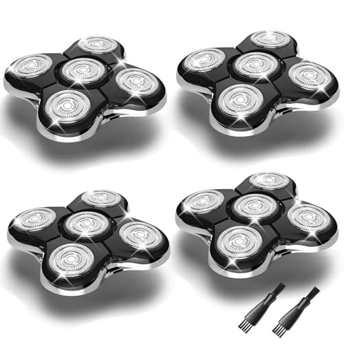 4Pack Shaver Replacement Head Compatible with Remington Balder Pro Head Shaver ModelSPR-XR7000,with 2 Sweeping Brush