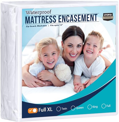 Utopia Bedding Zippered Mattress Encasement Full XL - 100% Waterproof and Bed Bug Proof Mattress Protector - Absorbent, Six-Sided Mattress Cover