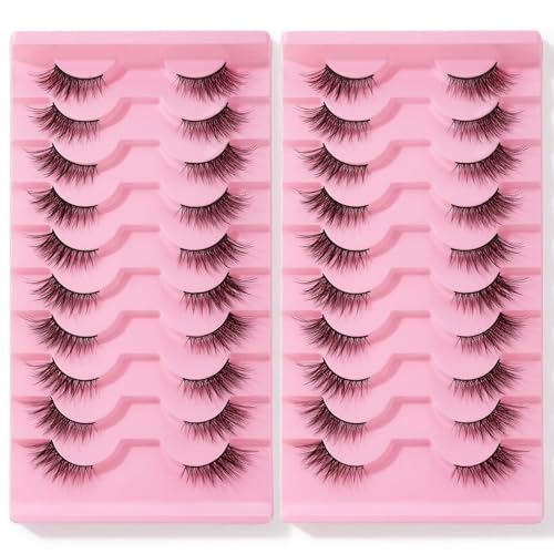 Sibba Half Eyelashes 20 Pairs - Natural Wispy Cat Eye Lashes