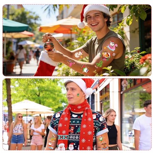 Gameza Tropical Christmas Temporary Tattoos - 200+ Pack