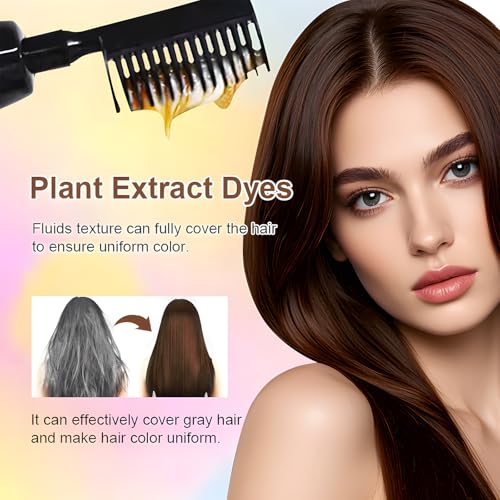 SEPSUMMER 3-in-1 Hair Color Comb - Brown Black Dye for Gray Coverage