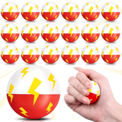 24PCS Red White Cartoon Stress Balls 1.57 Inch Squeeze Toys Kids Party Favors
