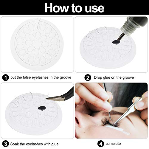 200 Pieces Disposable Plastic Glue Pad Transparent Flower Shape Pallet Pad Lash Holder Tray Tools Pigment Holder Base for Eyelash Extension