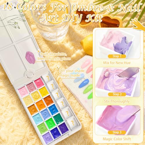 GJYUQHUA 18-Color Nail Art Gel Kit for DIY and Professional Manicures