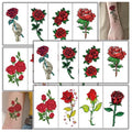 Rose Flower Temporary Tattoo Stickers, 16 Sheets Waterproof