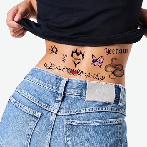 Barbed Wire Temporary Tattoos - 4 Sheets Waterproof Fake Tattoos