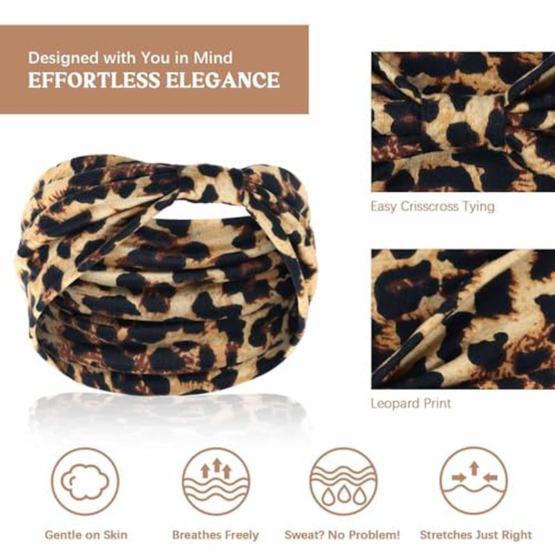 Awumbuk Wide Knotted Headband for Women - Non-Slip Boho Turban