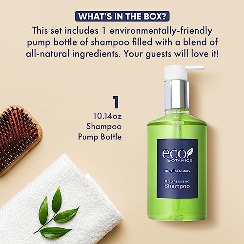 Terra Pure | Eco Botanics Shampoo, White Tea & Honey Retail Size Hotel Amenities, 10.14 oz. (Single)