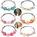 6 Pack Flower Crowns Headbands Set - Boho Hair Wreaths