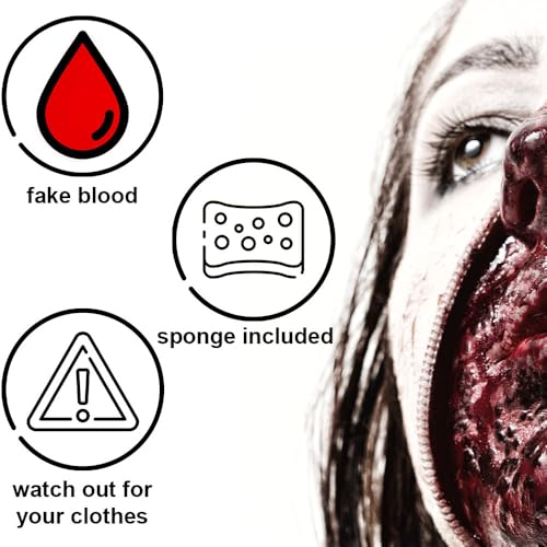Scab Blood Fake Makeup Kit with Sponge for Halloween Zombie