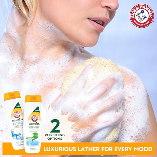 Arm & Hammer Essentials Body Wash Women Moisturizing - Simply Fresh 22.5oz Womens Body Wash - Non Toxic Body Wash - Shower Essentials for Women