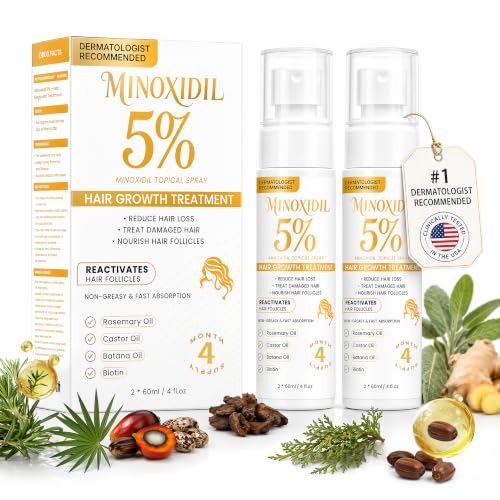 5% Minoxidil Hair Regrowth Spray for Thicker, Stronger Hair