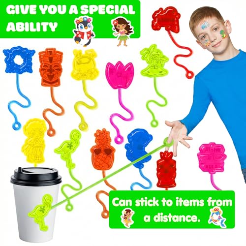 48pc Hawaiian Party Favors - Stick Hands & Temporary Tattoos