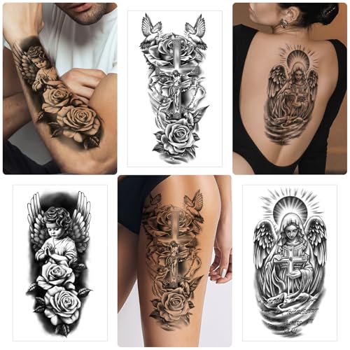 Christian Temporary Tattoos 77 Sheet Realistic Jesus Cross