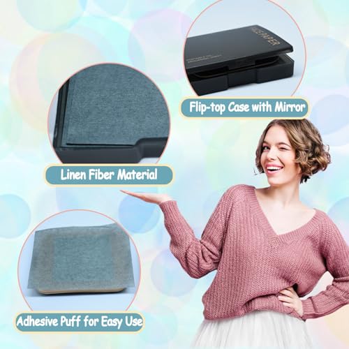 Oil Blotting Sheets for Face 100Pcs with Mirror & Puff - Black